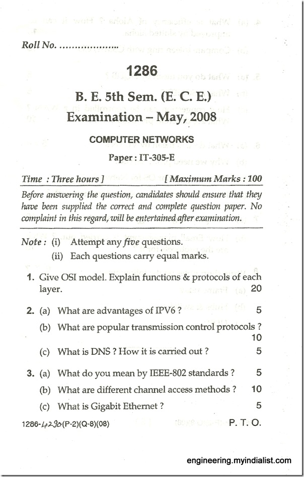 QUESTION PAPER 010