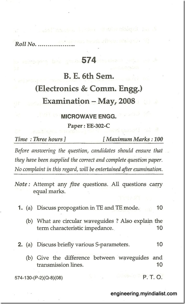 QUESTION PAPER 036