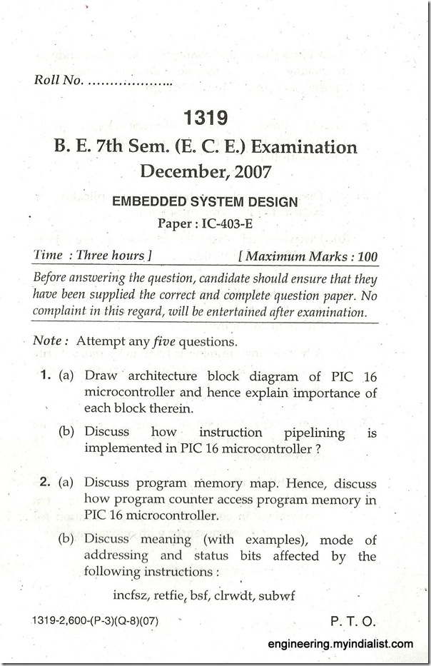 QUESTION PAPER 038